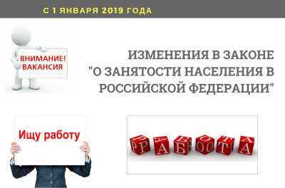 Внесены изменения в Закон РФ от 19.04.1991 № 1032-1 «О занятости населения в Российской Федерации».